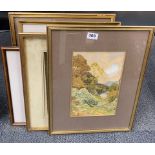 Thomas Smith (British 1857-1955) five gilt framed watercolours, largest 39cm x 50cm.