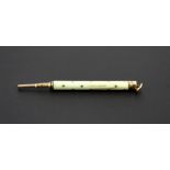 An S.Morden & co 9ct rose gold mounted ivory ladies propelling pencil.