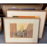 Kathleen King three limited edition 2/8, 1/16, 1/6 framed pencil signed lithographs, largest 61cm
