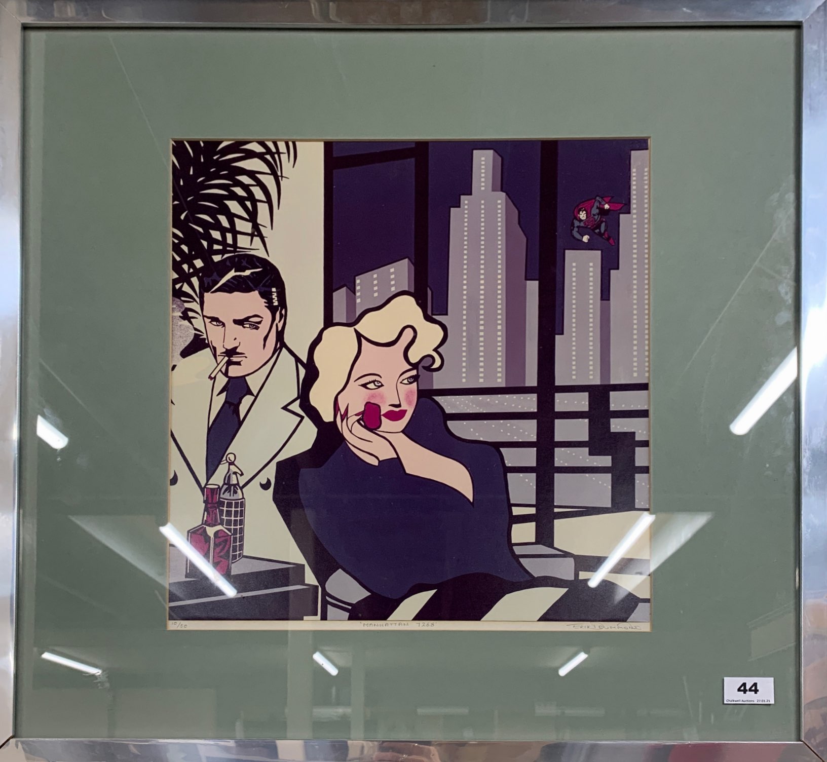 An Erik Drummond framed pencil signed Ltd edition 10 over 50 lithograph entitled 'Manhattan 7269'