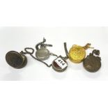 Five mixed reproduction pocket watches.