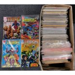 A box of 208 mixed Marvel and other comics.