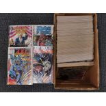 A box of 94 mixed Marvel Hawkworld, X-men, Punisher, Daredevil and others.