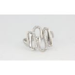 A 9ct white gold diamond set ring, (S.5).