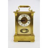 A 20th century gilt brass striking carriage clock by Rapport, H. 18cm.