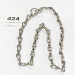 A heavy quality man's silver chain, L. 54cm.