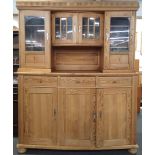 A continental 19th/early 20th Century pine kitchen cabinet, W. 159cm. H. 193cm.