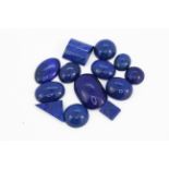 A quantity of unmounted lapis lazuli, approx. 101ct.