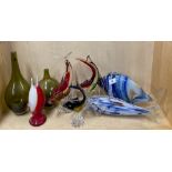 A group of Murano and other glassware.