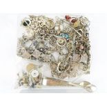 A box of mixed silver and other jewellery.