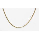 A 9ct yellow gold flat curb chain, L. 46cm, approx. 3.2gr.