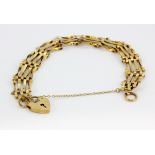 A 9ct yellow gold gate bracelet, approx. 10.2gr.