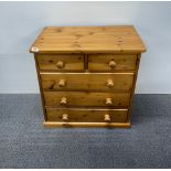 A heavy quality five drawer pine chest, 71 x 71cm.