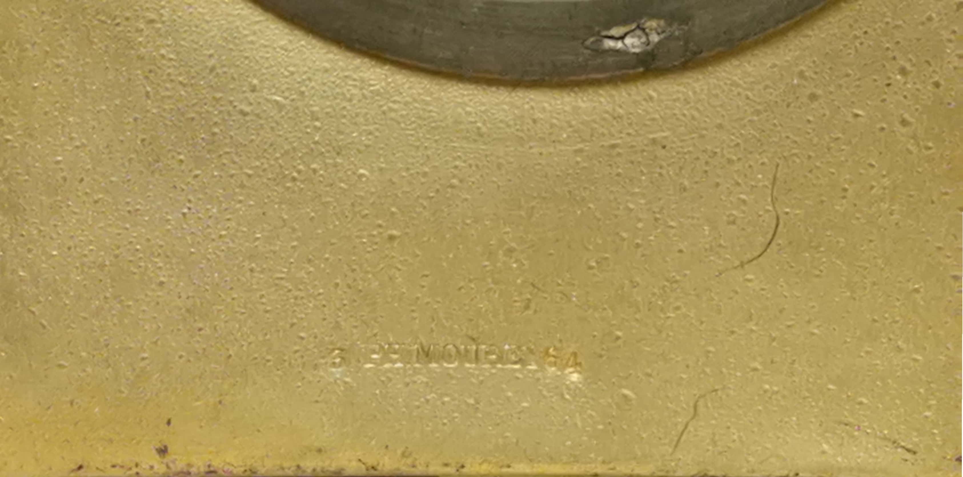 A 19th C French gilt spelter mantel clock, H. 38cm. - Bild 3 aus 4