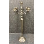 A very large silver plated candelabrum, H. 146cm.