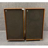 A pair of vintage Mordaunt-short hi-fi speakers, H. 74cm.