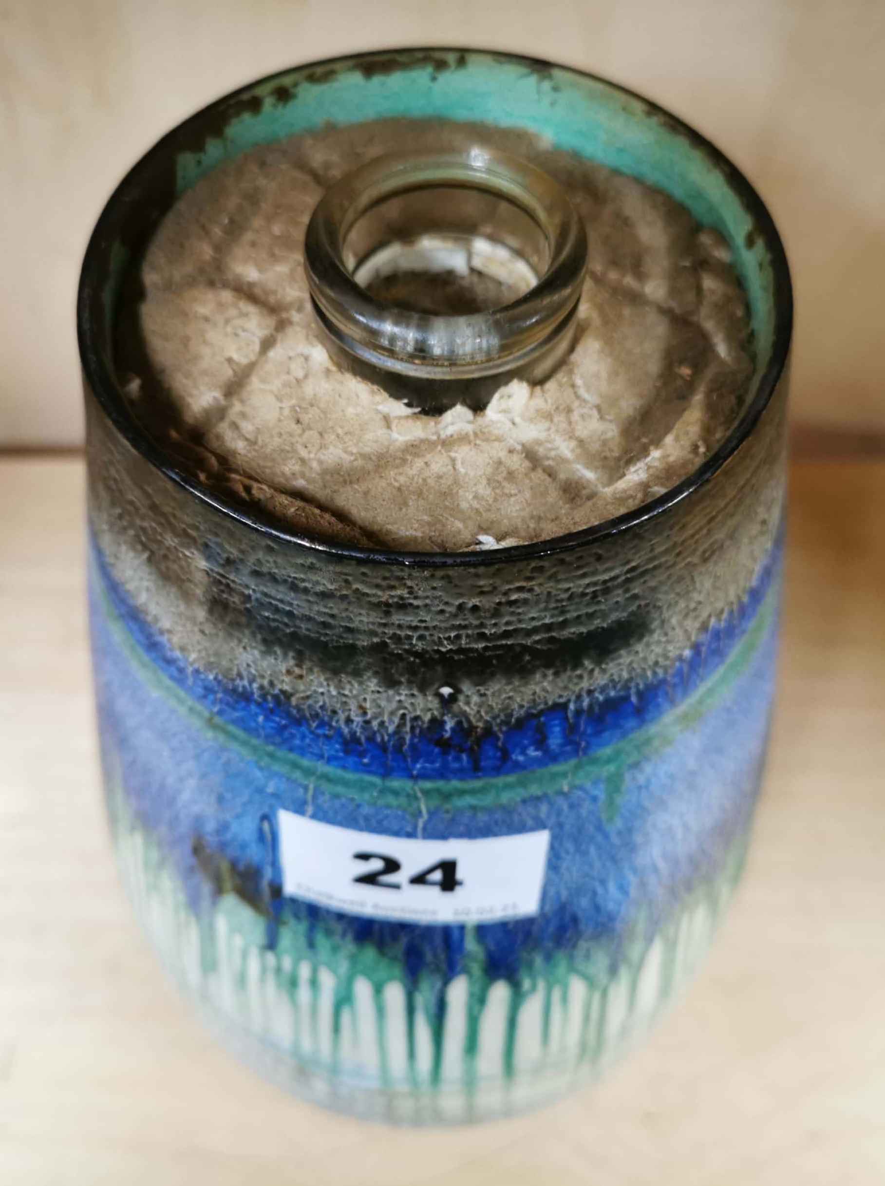 A hand painted Shelley vase filled and weighted as a lamp base, H. 23cm. - Image 2 of 3