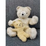 A large Wendy Boston collectors Teddy Bear, H. 54cm together with a further smaller bear.