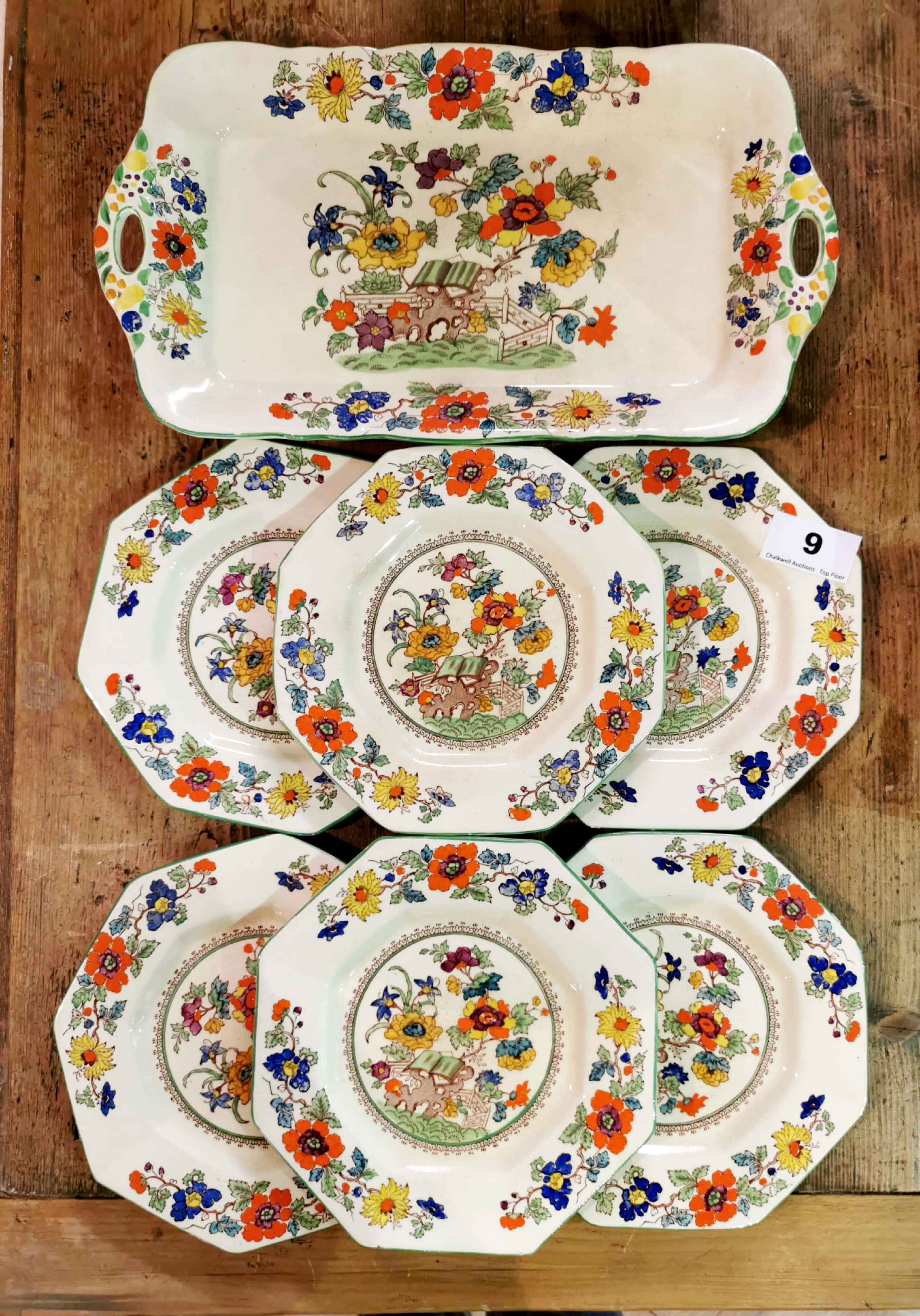 A 1920's Mason's patent ironstone sandwich set.