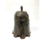 A Chinese cast iron temple bell, H. 25cm.