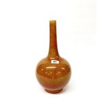 An unusual Chinese Republican period red and yellow crackle glazed porcelain bottle vase, H. 36cm.