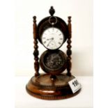 An antique Dent silver cased pocket watch together with a lovely 19th C. turned satin wood watch