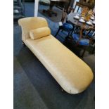 A 19th C. upholsted chaise longue, L. 190cm x W. 66cm.