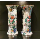 A pair of Crown Ducal early 20th C. ceramic vases, H. 23cm.