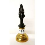 A 19th C. cast bronze figure of a distinguished gentleman (possible Sir Isaac Newton) mounted on a