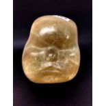 A 18th/ 19th Century European carved alabaster Putti head, H. 17cm.