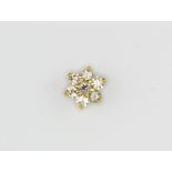 A 9ct yellow gold diamond set single stud earring, approx. 0.70ct, Dia. 0.7cm.