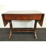 A reproduction Regency style mahogany sofa table, W. 90cm x H.74cm.