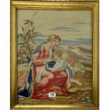 A 19th Century gilt framed tapestry, frame size 46 x 57cm.