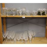 A set of six Babycham glasses and other vintage glassware with a quantity of cut crystal.