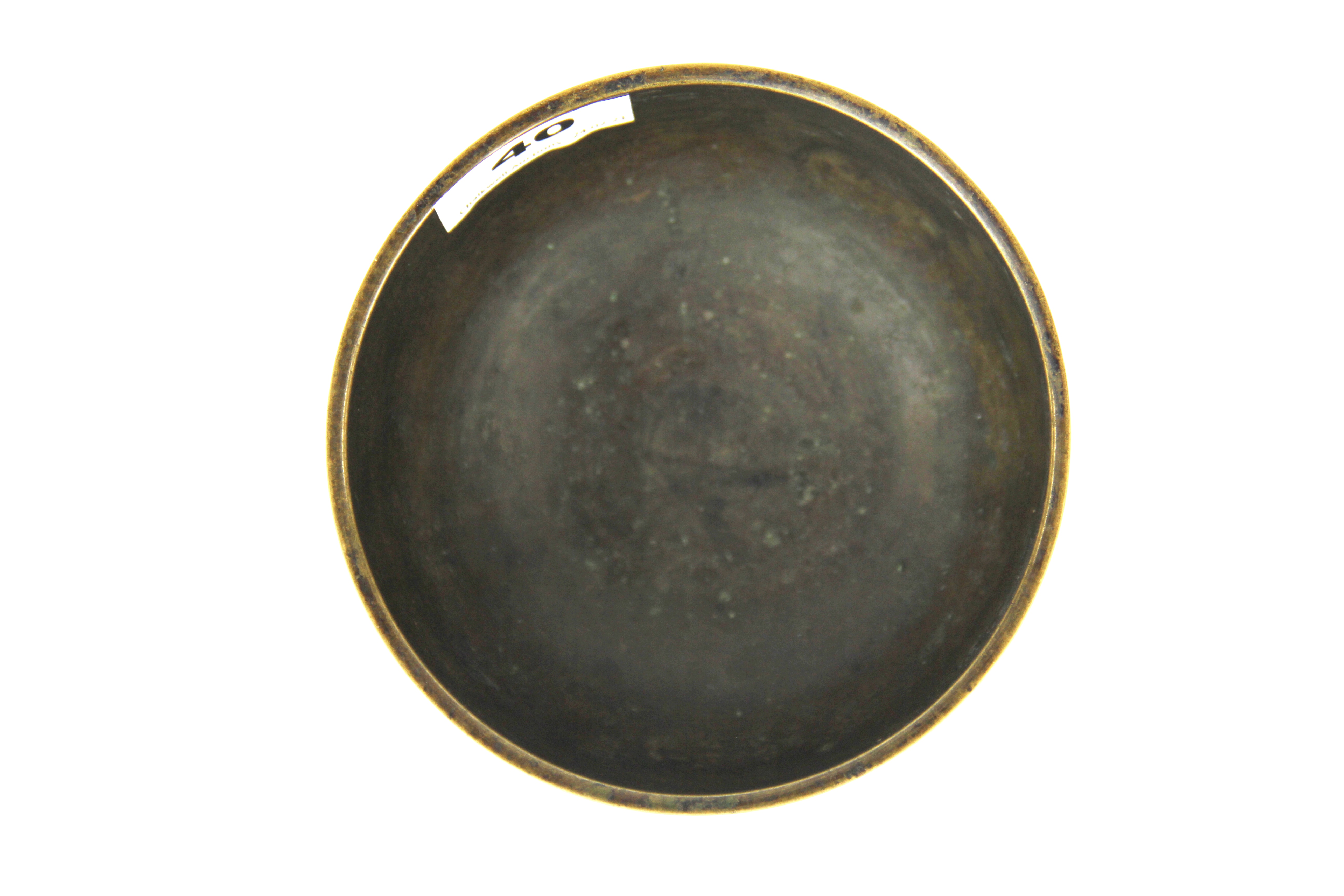 A 19th / early 20th century Tibetan bronze alms bowl, Dia. 12.5cm, H. 6cm. - Image 2 of 3