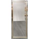 A large contemporary bevelled glass and gilt mirror, 75 x 167cm.