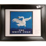 A framed acrylic on paper concept "sketch signboard White Swan public house" by H.T Shelton together