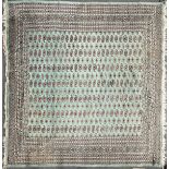 A heavy green ground eastern wool carpet, 280 375cm