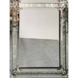 A impressive large Venetian style mirror, 99 x 124cm.