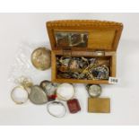 A box of mixed costume jewellery etc.