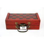 A Chinese travel chess set. King H. 4cm