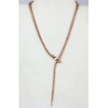A boxed D'joy 925 rose gold gilt snake shaped adjustable necklace.