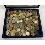 A collection of British and foreign coins.