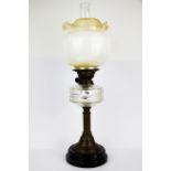 A Victorian brass oil lamp, H. 61cm.
