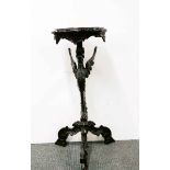 A Victorian carved pedestal table, H. 81cm.