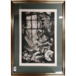 A framed artist proof lithograph of a "The lily house, Kew" by Mary Norman 88 pencil signed by the