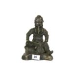 A heavy quality Chinese cast bronze figure of a lucky god, H. 22cm.