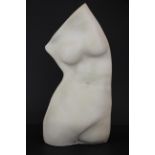A contemporary ceramic sculpture of a female torso, H. 46cm.