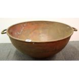 A large copper laundry basin, Dia. 64cm. D. 28cm.