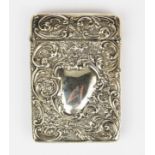 A hallmarked silver card case, 9.5 x 6.5cm.